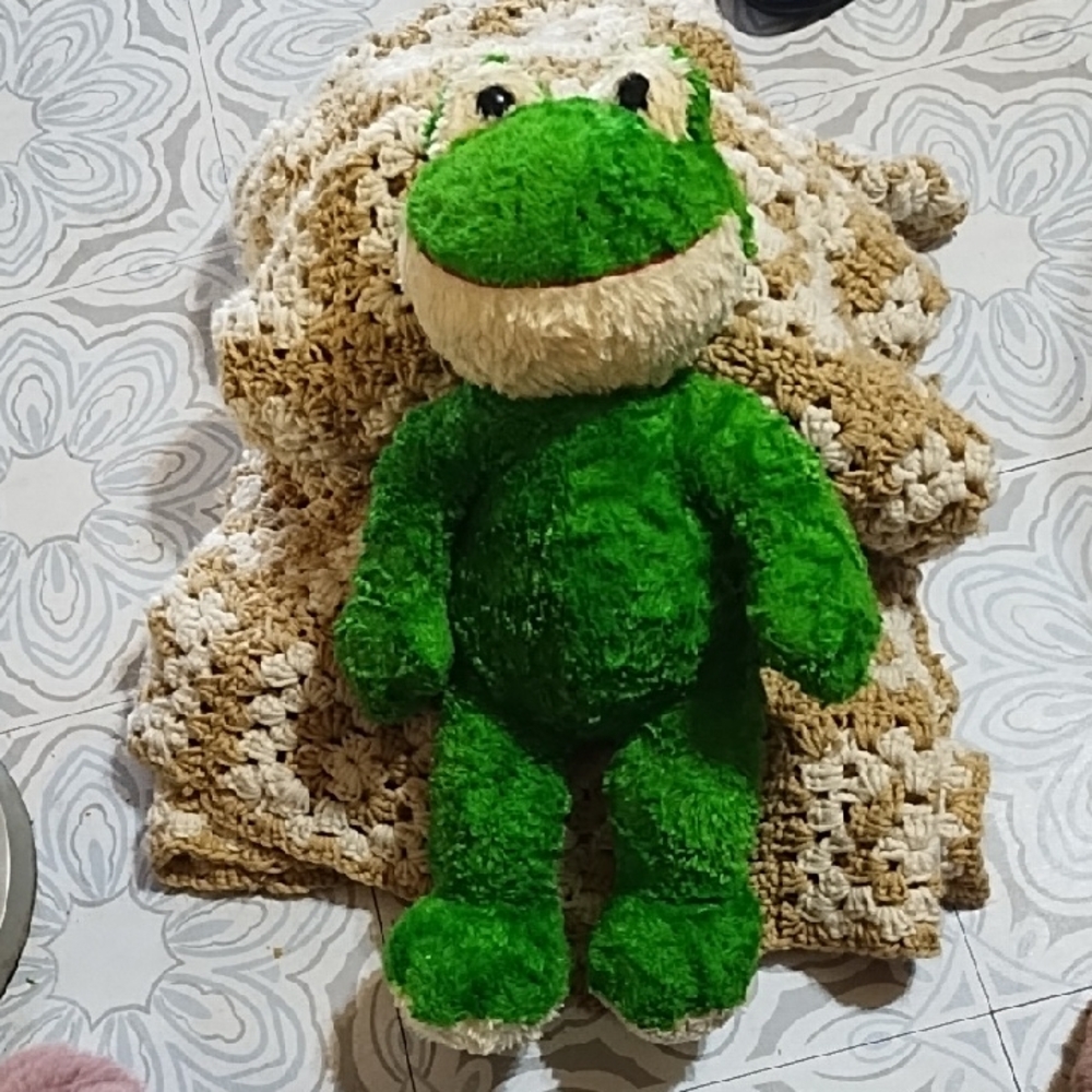 Green Plush Frog Toy Build A Bear With Ribbet Sound Box In Arm 18 Inch